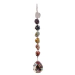 Pear 64mm Crystal With Chakra Tumbled Gemstones (CRB024C)